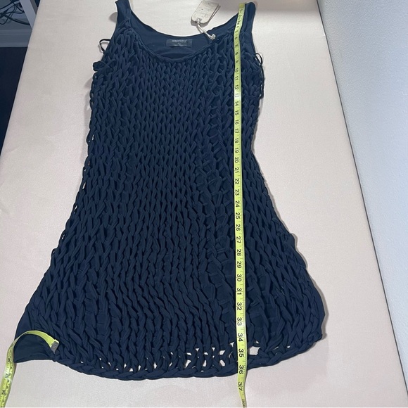 All Saints Strummer Dress Ebony Open Knit Crochet Sleeveless Unlined Med/Lg NWT - Picture 7 of 16